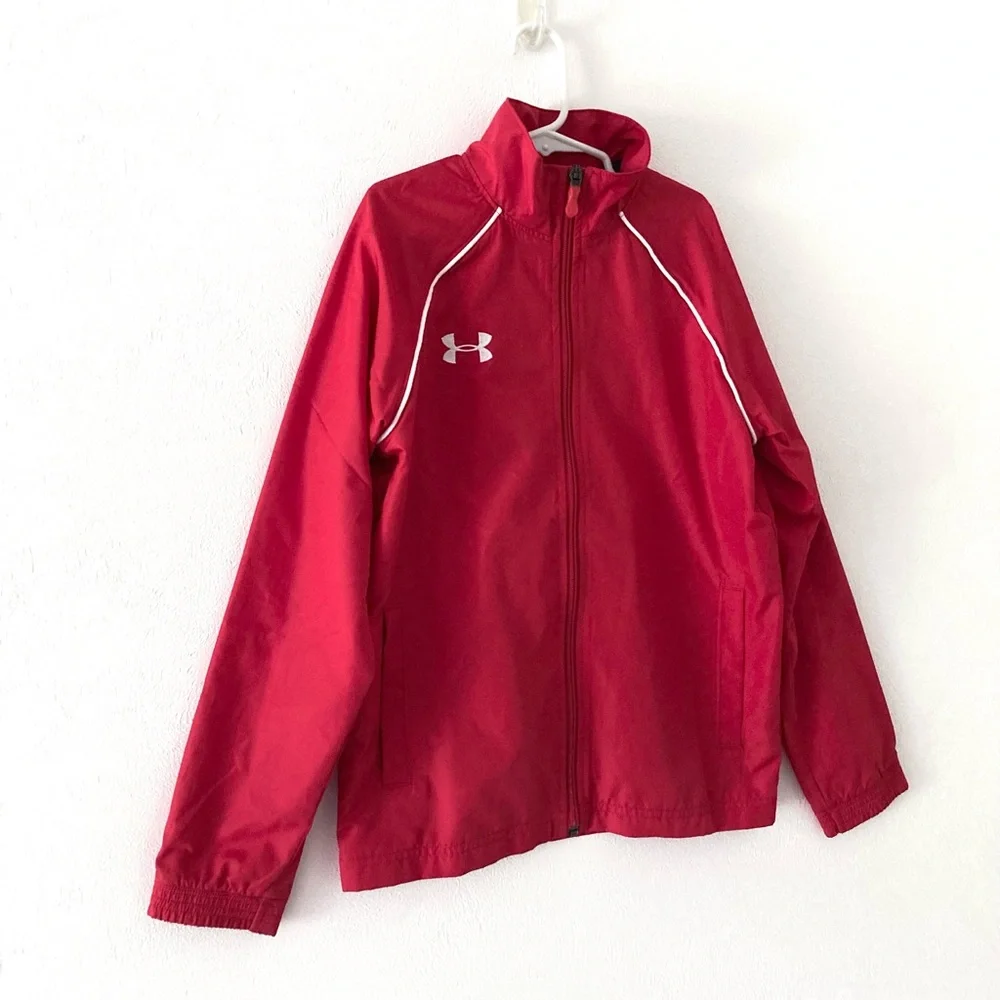 NWOT Under Armour Youth Advance Warm-Up Jacket Red Size S
